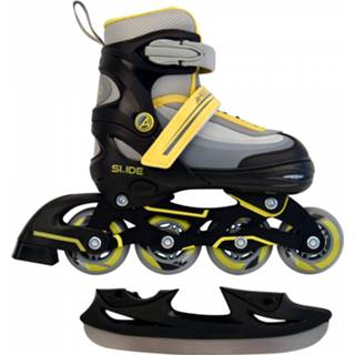 👉 Zwart geel polypropyleen polyester Amigo Skates 2-in-1 Slide Junior Zwart/geel 8719817975198