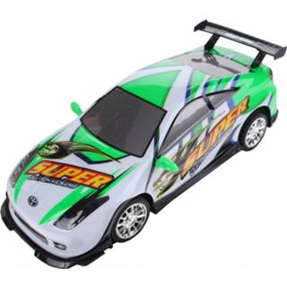 👉 Groen wit kunststof Eddy Toys Raceauto Super Groen/wit 25,5 Cm 8718807985223