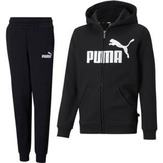 👉 Trainingspak trainingspakken kinderen zwart PUMA Essential Big Logo Full-Zip Kids