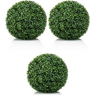 👉 Kunstplant groen 3x stuks buxus bol D38 cm