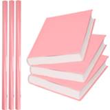 👉 Kadopapier pastel roze 3x Rollen / schoolboeken kaftpapier 200 x 70 cm