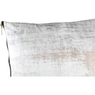 👉 Wit goud One Size Ilse Vierkant Kussen 45 x 10 cm Velvet Wit/goud 8720014525796