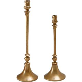 👉 Kandelaar aluminium goud One Size Layna H x Ø15 cm Set van 2 8720014523150