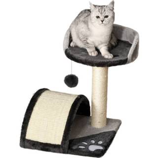 👉 Krabpaal grijs active PawHut met speelballen kattenkrabpaal sisaltouw 6011606151151