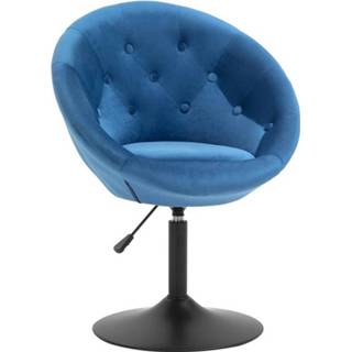 👉 Loungestoel blauw fluweel active HOMCOM Look 6011604952965