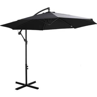👉 Parasol zwart active Outsunny Afneembare zweefparasol zwengelparasol met handkruk, 6011609792719