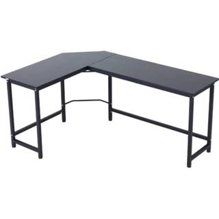 👉 Computertafel zwart metaal active Vinsetto bureau hoekschrijftafel in hoogte verstelbaar 6011636848823