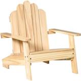 👉 Terrasstoel hout active kinderen Outsunny Adirondack tuinstoel tuinligstoel balkonstoel gemaakt van naturel 6011601750793