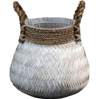 👉 Wit One Size Basket Bamboo White - diameter 34x24 cm 8714763288545