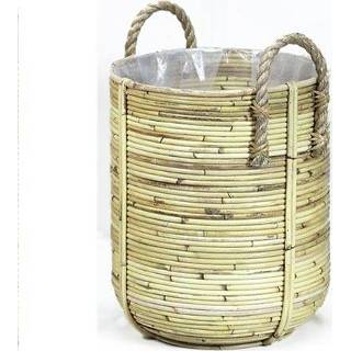 👉 One Size transparant Basket Streep Blond - 40x45 cm 8714763273480