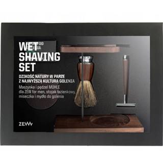 👉 One Size no color Wet Shaving zestaw maszynka do golenia + pędzel miseczka stojak na i maszynkę mydło 85ml 5906874538258