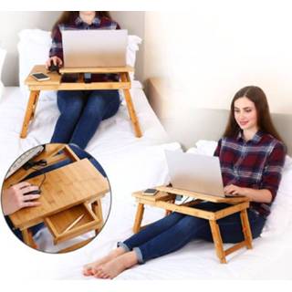 👉 Laptoptafel bamboe hout bruin voor op schoot bed of de bank van - Hoogte verstelbaar, kantelbaar & Inklapbaar Bedtafel laptop, boek, tablet Ontbijt tafel Decopatent® 90165159132