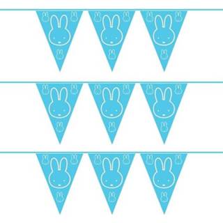 👉 Nijnte blauwe One Size blauw jongens Set van 3x stuks Nijntje thema geboorte vlaggenlijnen 6 meter - jongen geboren 8720147860481