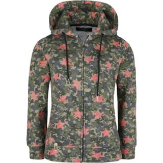 👉 Vest donkergroen groen vrouwen m Rock Rebel by EMP - Green Camouflage Hooded Jacket with Stars met capuchon 4064854218659