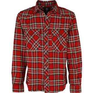 Overhemd rood zwart flanellen mannen m Brandit - Checkshirt 4051773112472