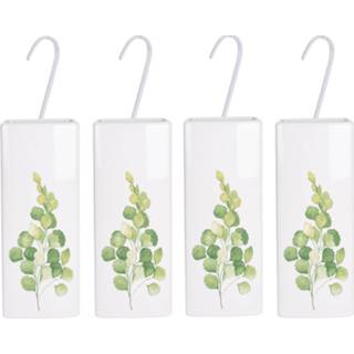 👉 Radiator witte One Size wit 4x waterverdampers/luchtbevochtigers botanische planten print eucalyptus blad 21 cm - Waterverdampers voor de verwarming 8720276509671