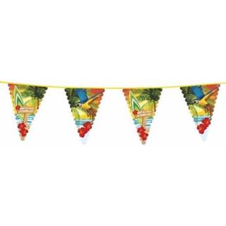 👉 Vlaggenlijn One Size meerkleurig 3x Hawaii thema 6 meter - Slingers decoratie feestartikelen 8720147313383