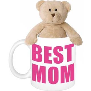 👉 Knuffel active Moederdag Best mom mok met beertje