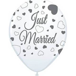 👉 Ballon One Size wit 2x Just Married ballonnen 8st. 8719538545618