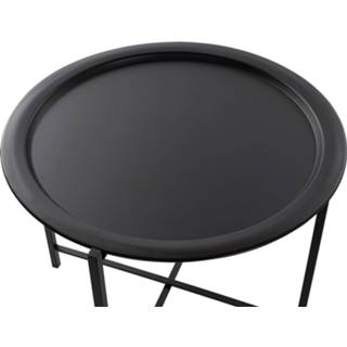 👉 Plantentafel zwart metaal One Size GeenKleur Set van 2x plantenstandaards rond 44/49 cm - Home Deco Plantentafels 8720576070680