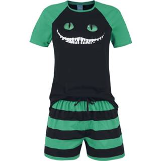 👉 Pyjama zwart groen vrouwen m Alice in Wonderland - Cat Smile 4044583855950