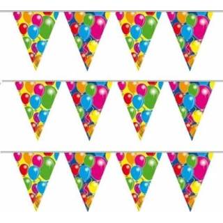 👉 Vlaggenlijn One Size meerkleurig 3x ballonnen 10 meter - 3 stuks feestslinger 8720147447002