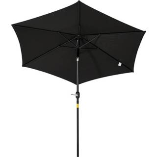 👉 Paraplu active Outsunny Bend Parasol Tuinparasol Strandparasol met handzwengel Alu 4 kleuren 6011618215261