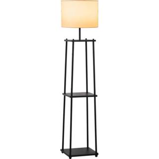 👉 Staande lamp polyester staal MDF active HOMCOM met Plank Vloerlamp E27 6011600994983