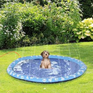 👉 Sprinkler blauw PVC active PawHut 170 cm Splash Pad voor Honden Anti-Slip Outdoor 6011608664628