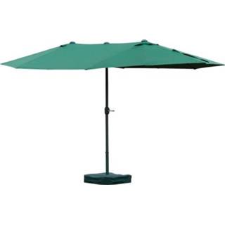 👉 Parasol groen active Outsunny met zonneschermvoet tuinparasol dubbel 460 x 270 cm donkergroen 6011603521582