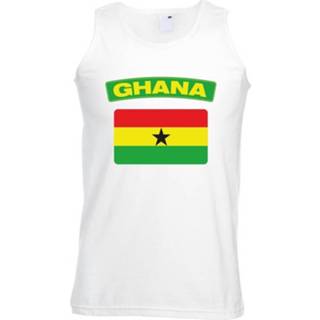 👉 Tanktop wit Ghana vlag wit heren