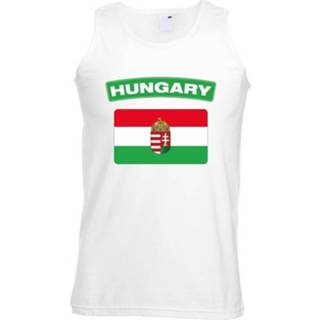 👉 Tanktop wit Hongarije vlag wit heren