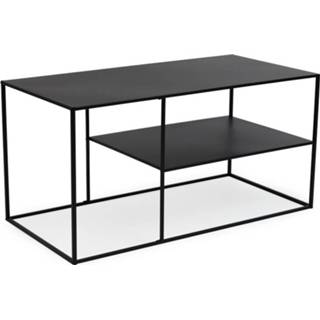 👉 Salontafel zwarte metalen metaal One Size Color-Zwart LIFA LIVING salontafel, koffietafel, Industriële bijzettafel, Asymmetrisch ontwerp, Minimalistisch, 100 x 50 cm 8720195384250