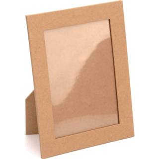 👉 Fotolijst One Size bruin 3x Kartonnen fotolijsten/fotolijstjes 17 x 22 cm DIY hobby/knutselmateriaal - Fotolijst/fotolijstje/fotoframe Knutselen 8720276494380