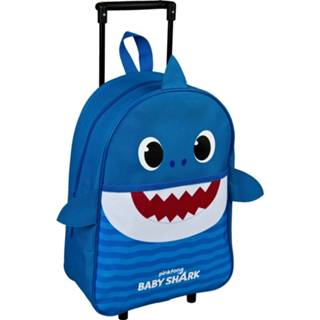 👉 Trolley blauw One Size baby's kinderen Baby Shark Daddy trolley/reiskoffer 40 cm voor - Weekendtassen 4043946294511