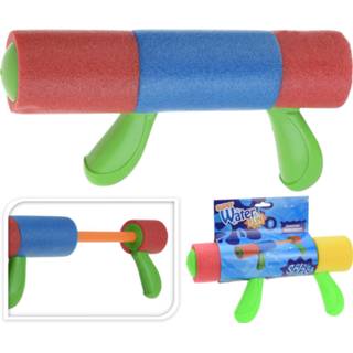👉 Waterpistool foam One Size meerkleurig 2x Waterpistool/waterpistolen van 30 cm met handvat 8720576391020