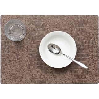 👉 Tafel bruin PU One Size 2x stuks stevige luxe placemats Coko 30 x 43 cm - Met anti slip laag en coating toplaag 8720576387603