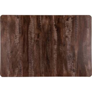 👉 Tafel hout kunststof One Size bruin Set van 6x stuks placemats donker kleur 43 x 28 cm 8720576338728
