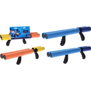 👉 Waterpistool blauw foam One Size 1x waterpistool/waterpistolen van 40 cm met handvat en dubbele spuit 8720576391075