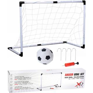 👉 Voetbaldoel One Size wit Pop-up voetbalgoal/voetbaldoel met bal en pomp 45 x 30 cm - Inklapbaar/vouwbaar voetbal doel 8719407046307