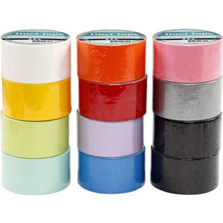 👉 Duct tape kunststof One Size Color-Meerkleurig Creotime ducttape 48 mm x 12 meter rollen 5712854105576