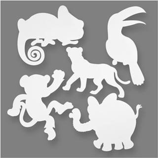 👉 Creotime jungledieren TeACH Me 14 - 25 cm karton wit 16 stuks