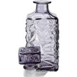 Waterkaraf antraciet kristalglas One Size GeenKleur Glazen whisky/water karaf 1 liter 10 x 25 cm - structuur drankfles/whiskyfles 8430852783561