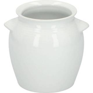 👉 Organizer wit keramiek One Size Alpina Spatelpot - Lepelpot 11x8,8 cm Keukengerei Houder 8711252042060