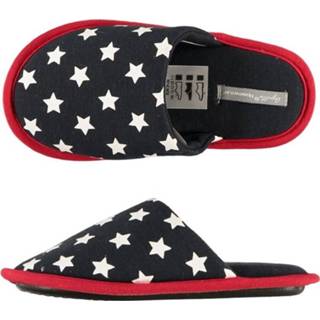 👉 Donker blauwe instap sloffen/pantoffels met sterren voor jongens/kinderen - Donker blauwe slippers voor jongens/kinderen