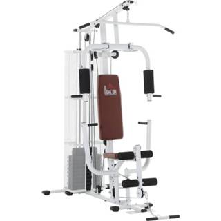 👉 Fitnessapparaat metaal PU active HOMCOM Gym krachttrainstation Multigym fitnessapparatuur incl. gewichten 6011616419463