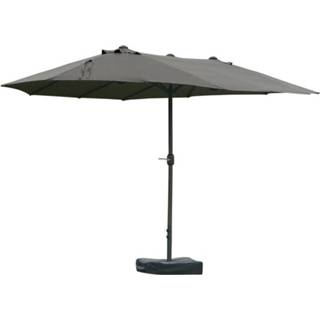 👉 Parasol grijs active Outsunny met parasolstandaard en dubbele 460 x 270 cm donkergrijs 6011602819826