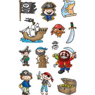 Color-GeenKleur GeenKleur One Size kinderen Papieretiket Z-design Kids pakje a 3 vel piraten 4004182531976