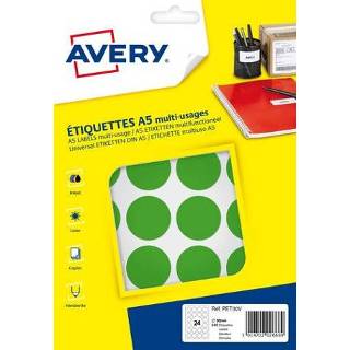 👉 Etiket One Size Color-GeenKleur GeenKleur Avery A5 30mm rond 5014702026669