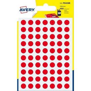 Etiket Color-GeenKleur One Size GeenKleur Avery 8mm rond 5014702026300